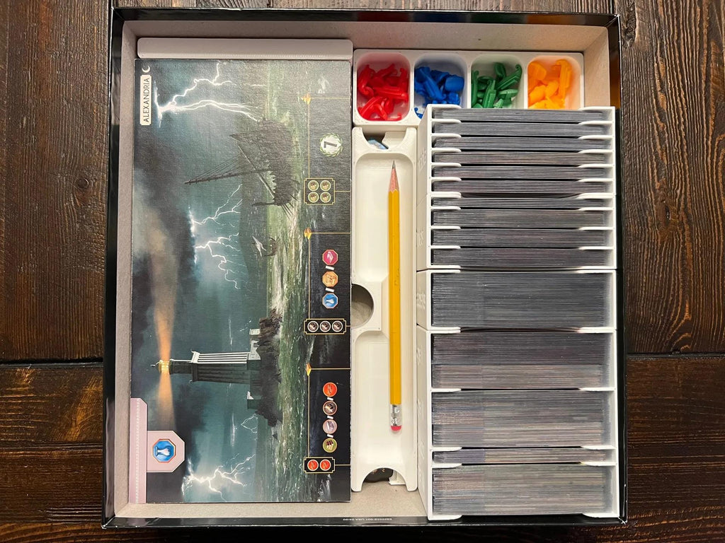 7 Wonders (Second Edition) Insert / Organizer - Fits Edifice, Leaders, Cities, and Armada in Base Box