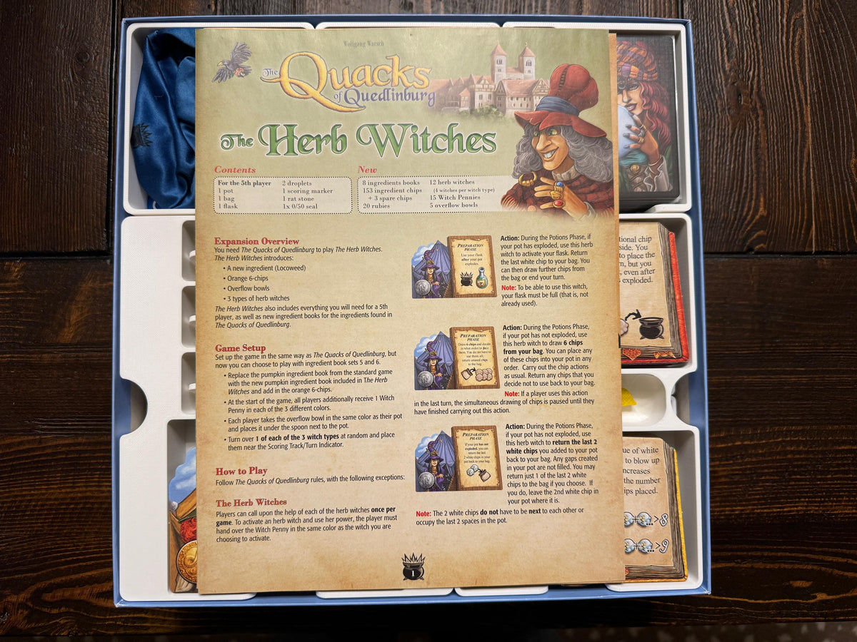 Quacks of Quedlinburg Insert / Organizer - Holds GeekUp Bits & Bags, Herb Witches Expansion
