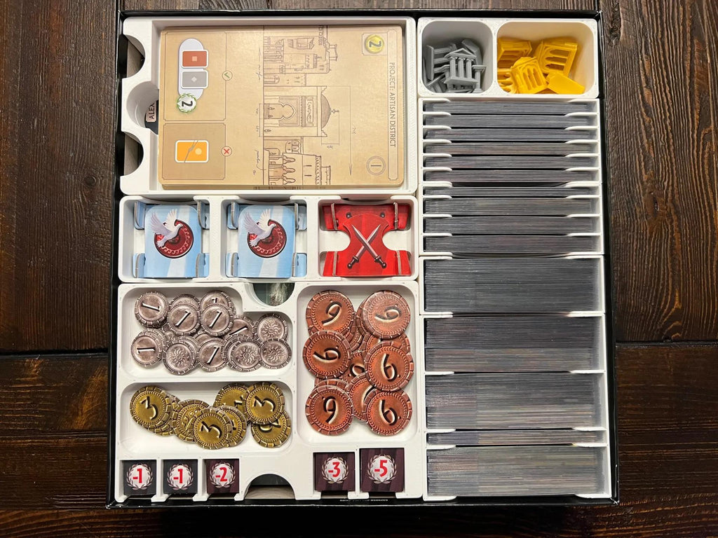 7 Wonders (Second Edition) Insert / Organizer - Fits Edifice, Leaders, Cities, and Armada in Base Box
