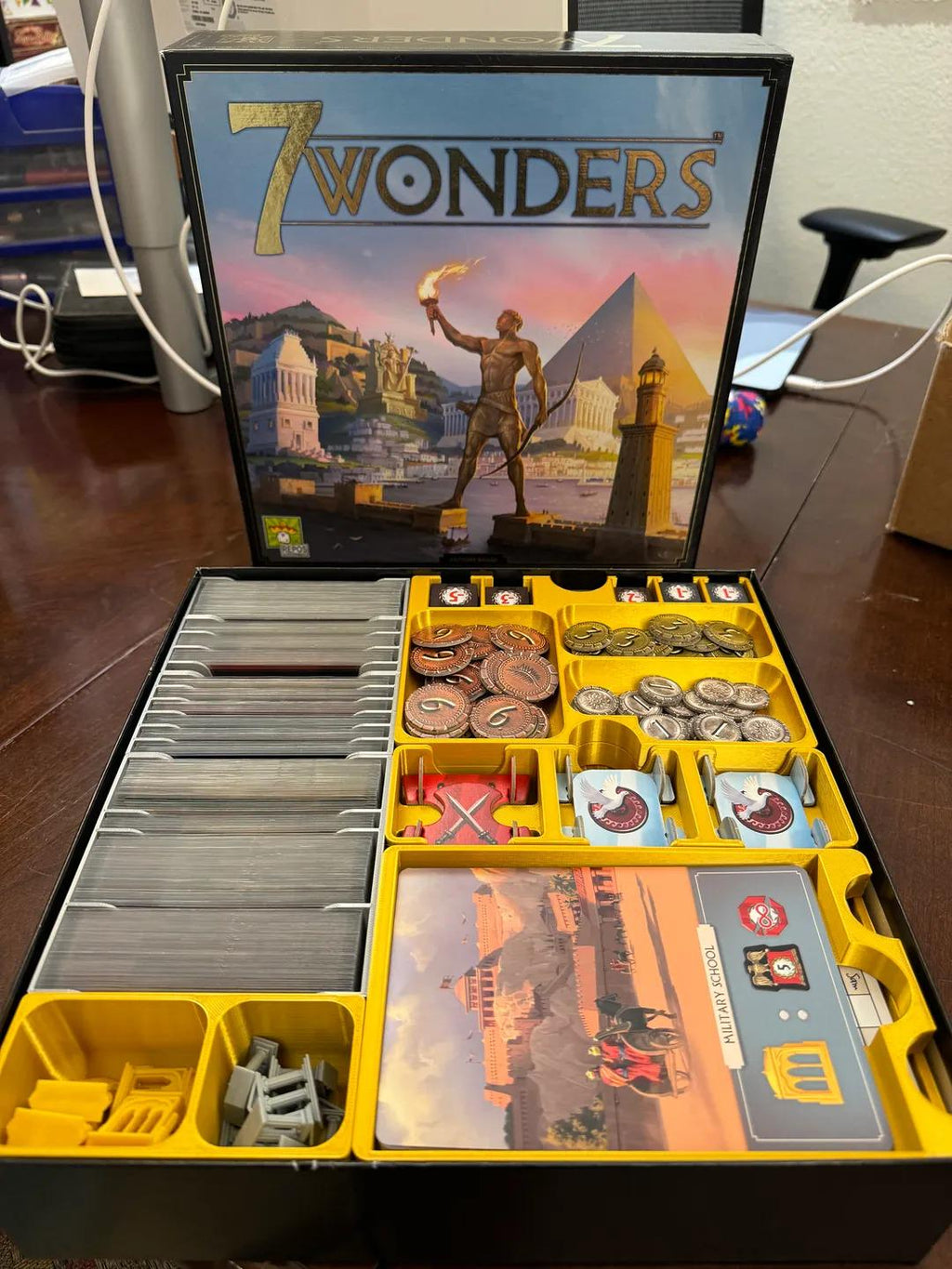 7 Wonders (Second Edition) Insert / Organizer - Fits Edifice, Leaders, Cities, and Armada in Base Box