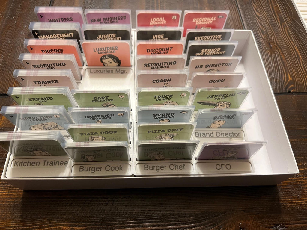 Food Chain Magnate Insert / Organizer - Incl. Employee Display & Supports Larger BGG Dry Erase Boards