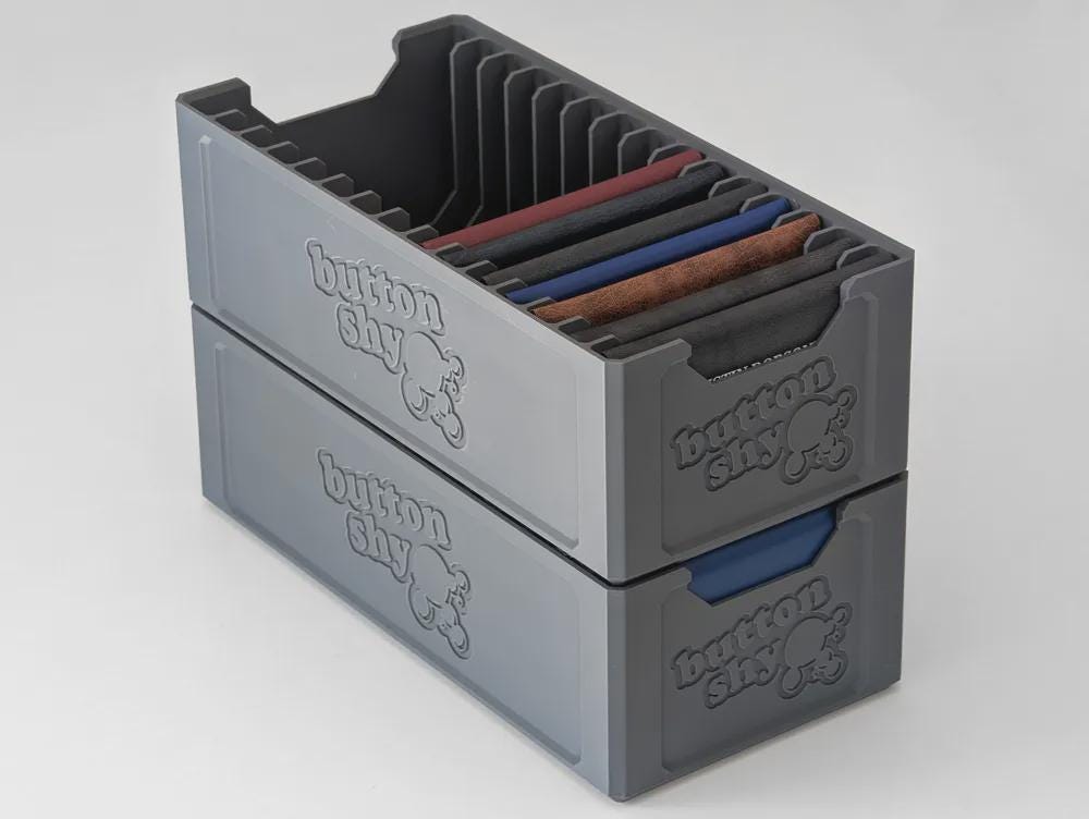 Button Shy Wallet Game - Stackable Organizer