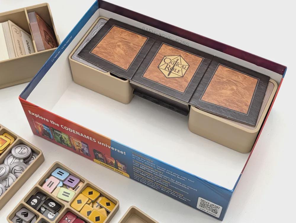 Codenames: Critical Role Adventures insert organizer
