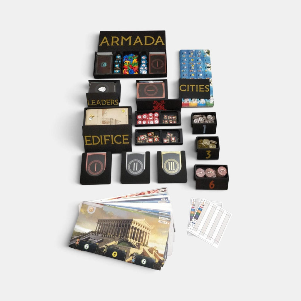 7 Wonders + Expansions Armada, Cities, Edifice & Leaders Insert Organizer